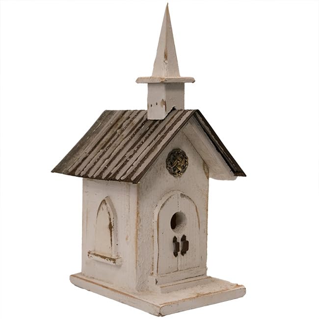 Nature Creations Country Chapel Bird House, White