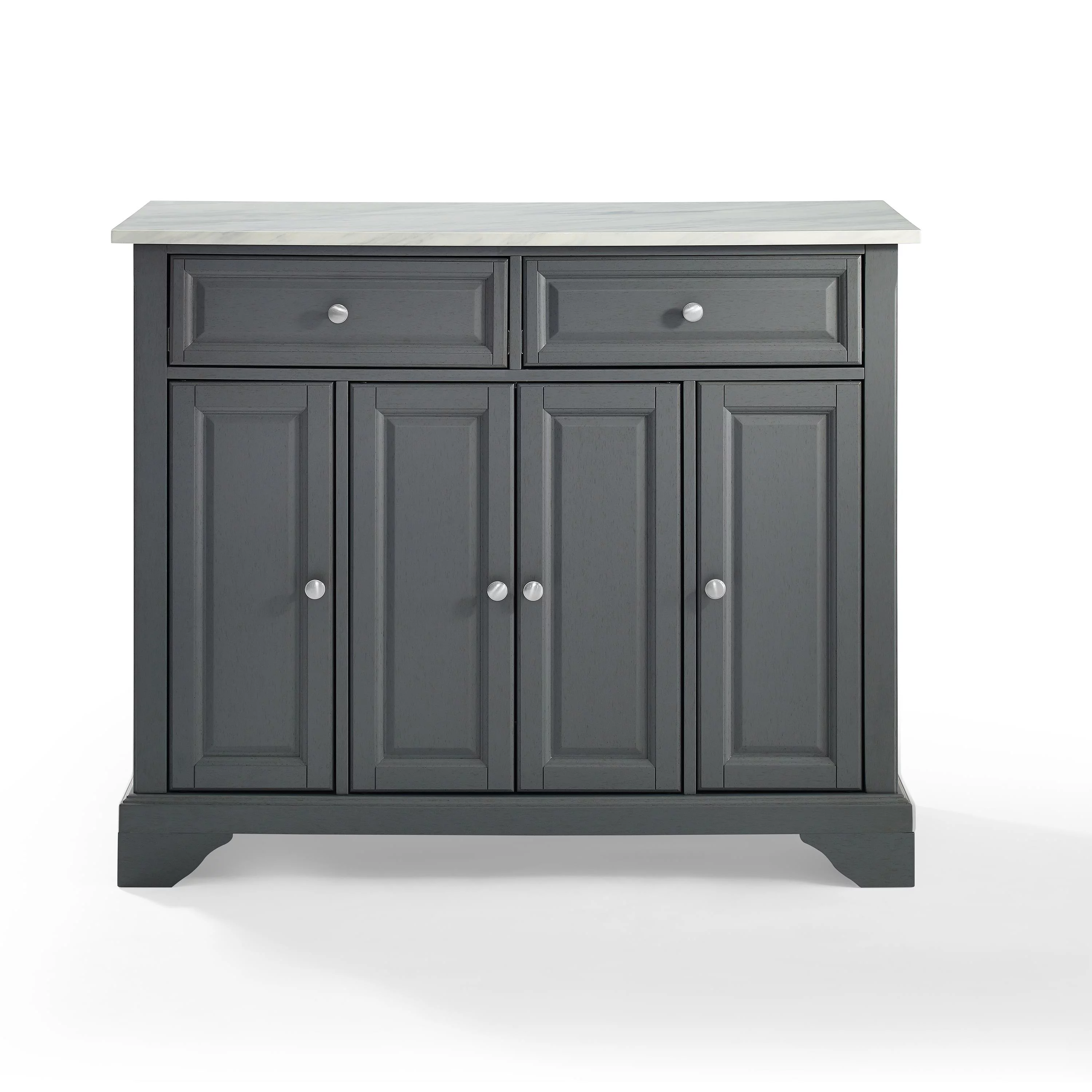 Crosley Furniture Avery Wood/Faux Marble Top Kitchen Island in Gray