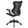 Emma + Oliver High Back Designer White Mesh Executive Ergonomic Office Chair - Adjustable Arms