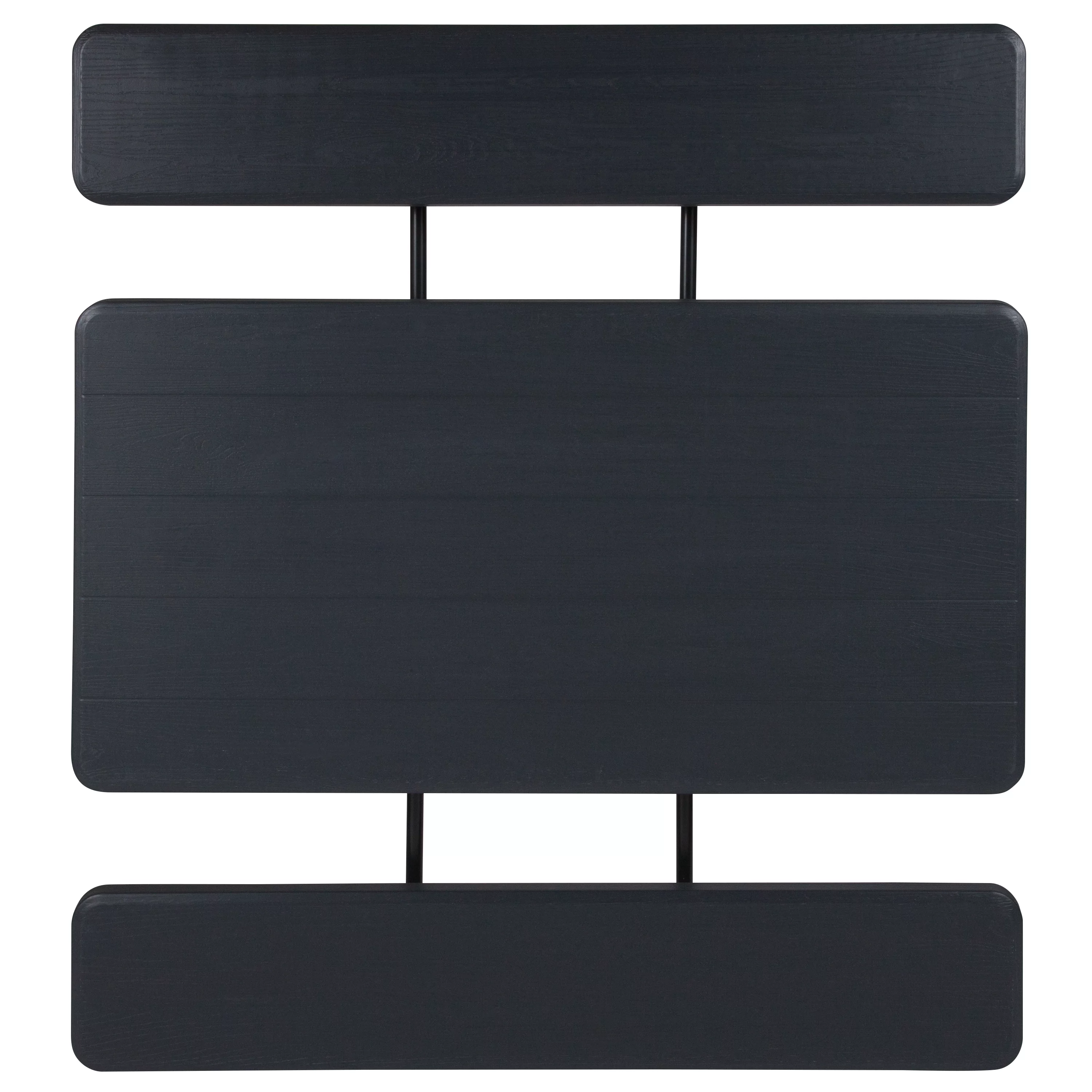 Flash Furniture Insta-Fold Charcoal Wood Grain Folding Picnic Table and Benches - 4.5 Foot Folding Table