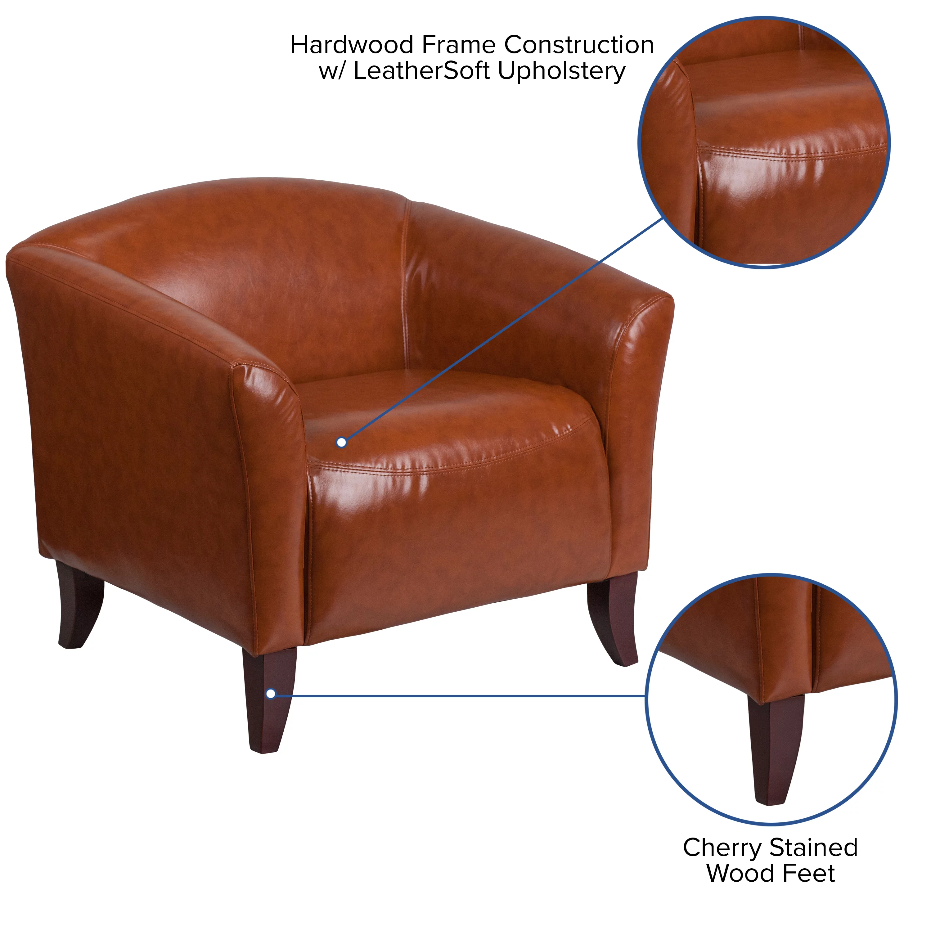 Flash Furniture HERCULES Imperial Series Cognac LeatherSoft Chair