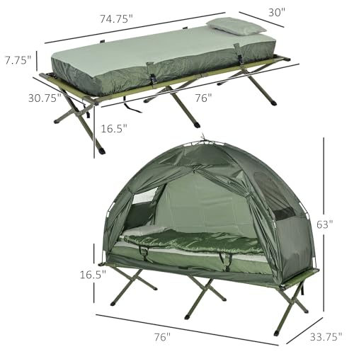 Portable Folding Camping Cot for Adults with Tent - 76