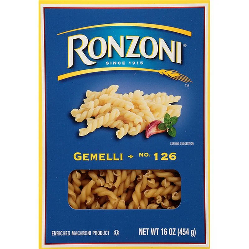 Ronzoni Gemilli Pasta 16 oz box (Pack of 8)