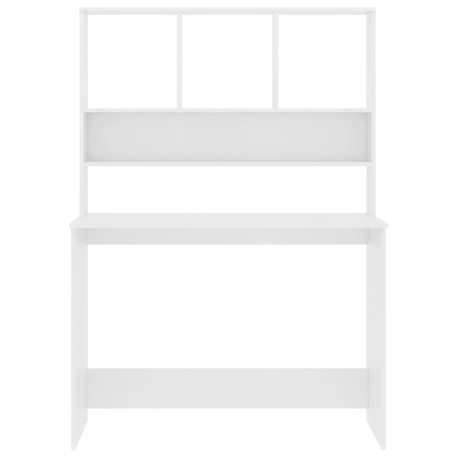 OWSOO Desk with Shelves White 43.3