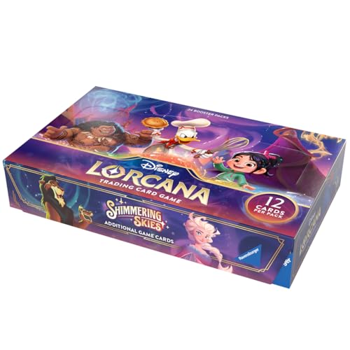 Ravensburger Disney Lorcana TCG: Shimmering Skies Booster Pack Display | 24 Packs with 12 Trading Cards Each | Ideal for Collectors & Disney Fans | Suitable for Ages 8+