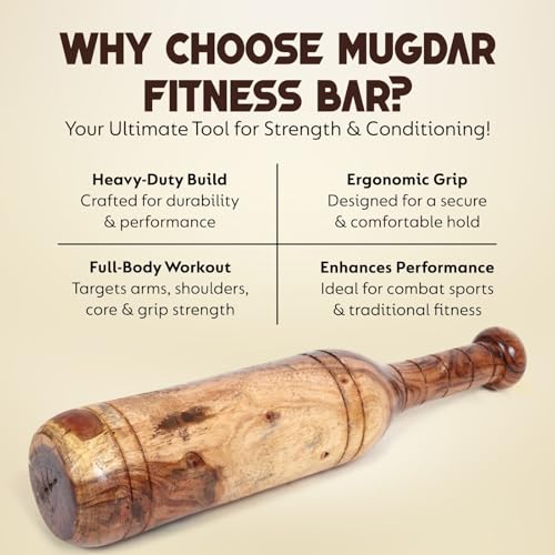KNK MUGDAR FITNESS BAR INDIAN CLUB MUDGAR BHEEM MACE SHOULDER EQUIPMENT MEEL KARLA KATAI MUGDAL FITNESS DURABLE WOODEN EQUIPMENT