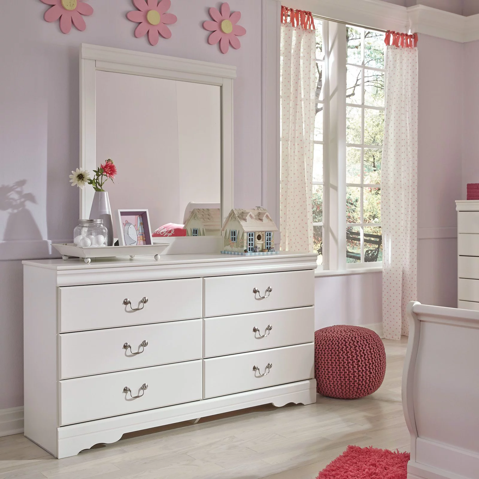 Ashley Furniture Anarasia 6 Drawer Double Dresser in White