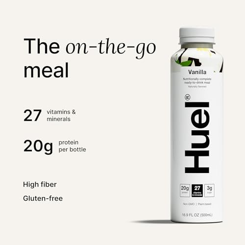 Huel Ready-to-Drink | Chocolate Meal Replacement Drink | High Protein Drink | Nutritionally Complete, Low Sugar, High Fiber, Plant Based, Vegan, Healthy | 20g Protein Per Bottle | 16.9 Fl Oz (12 Pack)