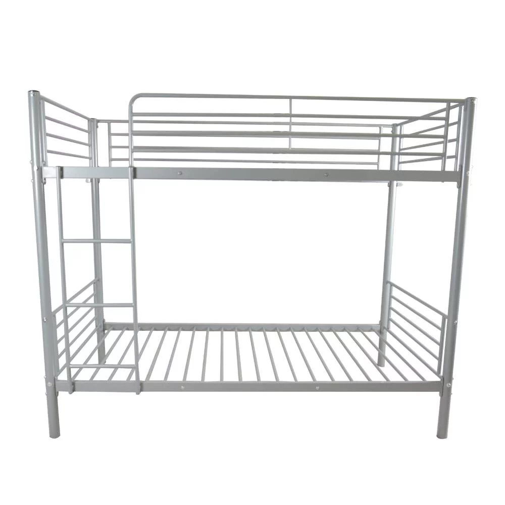 Zimtown Steel Bunk Bed Twin-Over-Twin, Gray