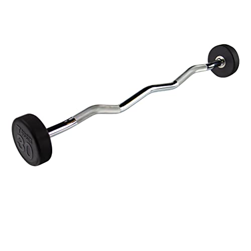 Body-Solid Rubber Coated Fixed Weights Straight Barbells- Weighted Bar for Weightlifting Exercise, Bodybuilding, Strength Training, Squat Rack & Bench Press