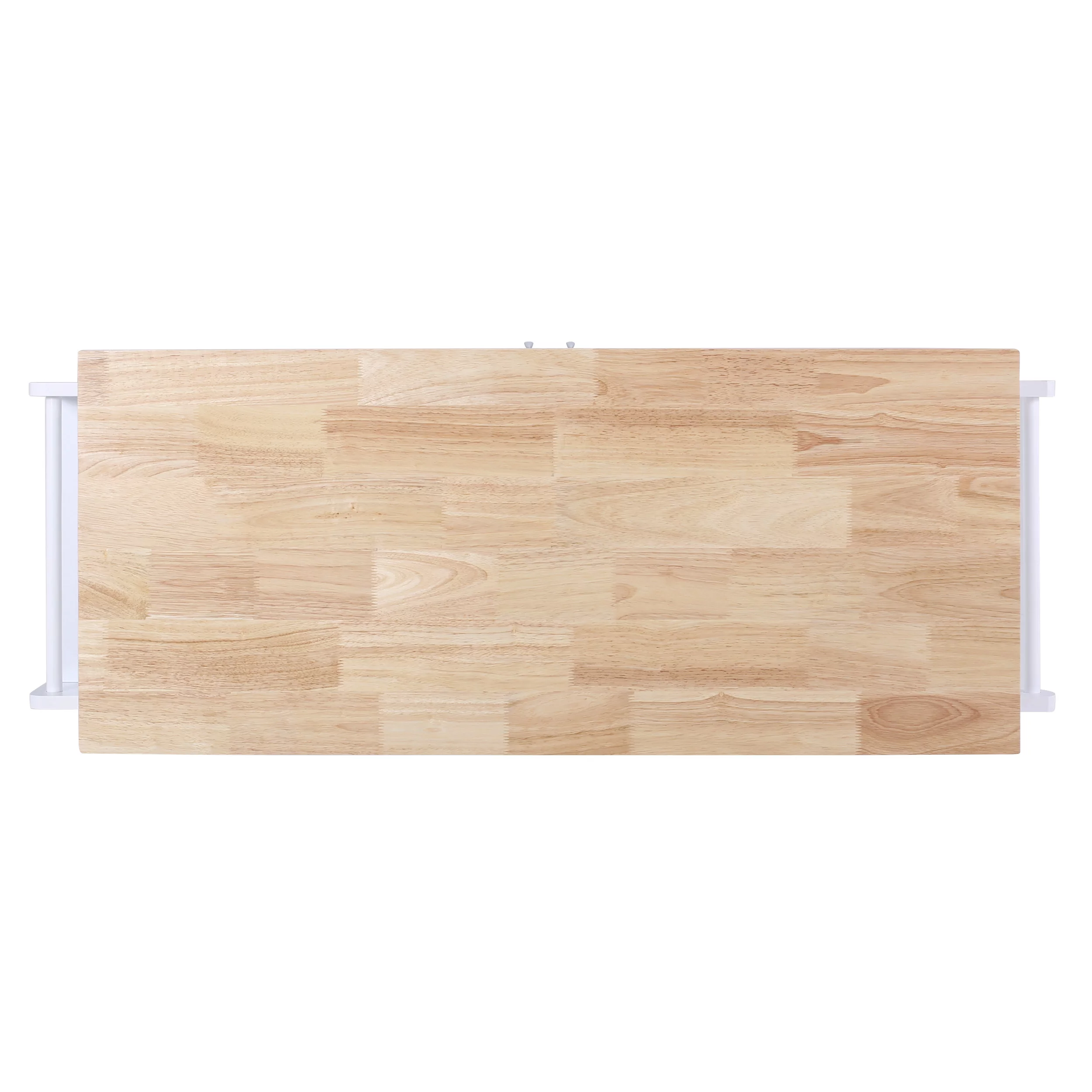 Noble House Finzer Wood Kitchen Cart, White, Natural