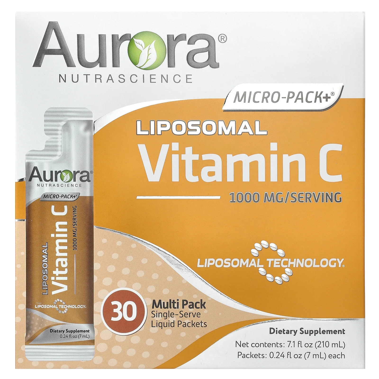 Vida Lifescience - Aurora Nutrascience Micro-Pack+ Vitamin C 1000 mg. - 30 Packet(s)