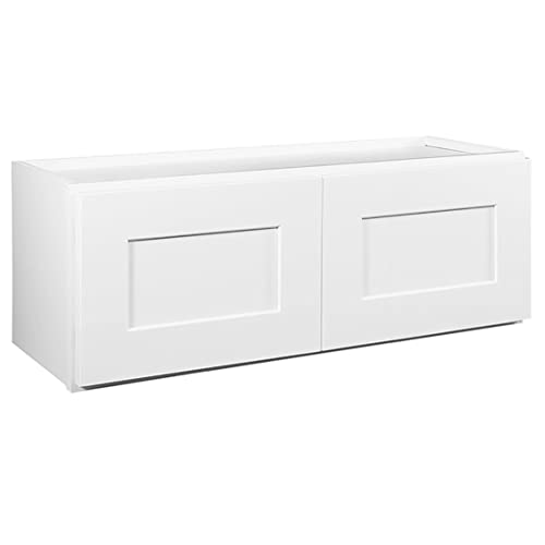 Brookings Shaker Unassembled Bridge Wall Kitchen Cabinet W3018, 30 W x 12 D x 18 H, Painted White with Sherwin Williams®, Solid Wood – Design House, 561662
