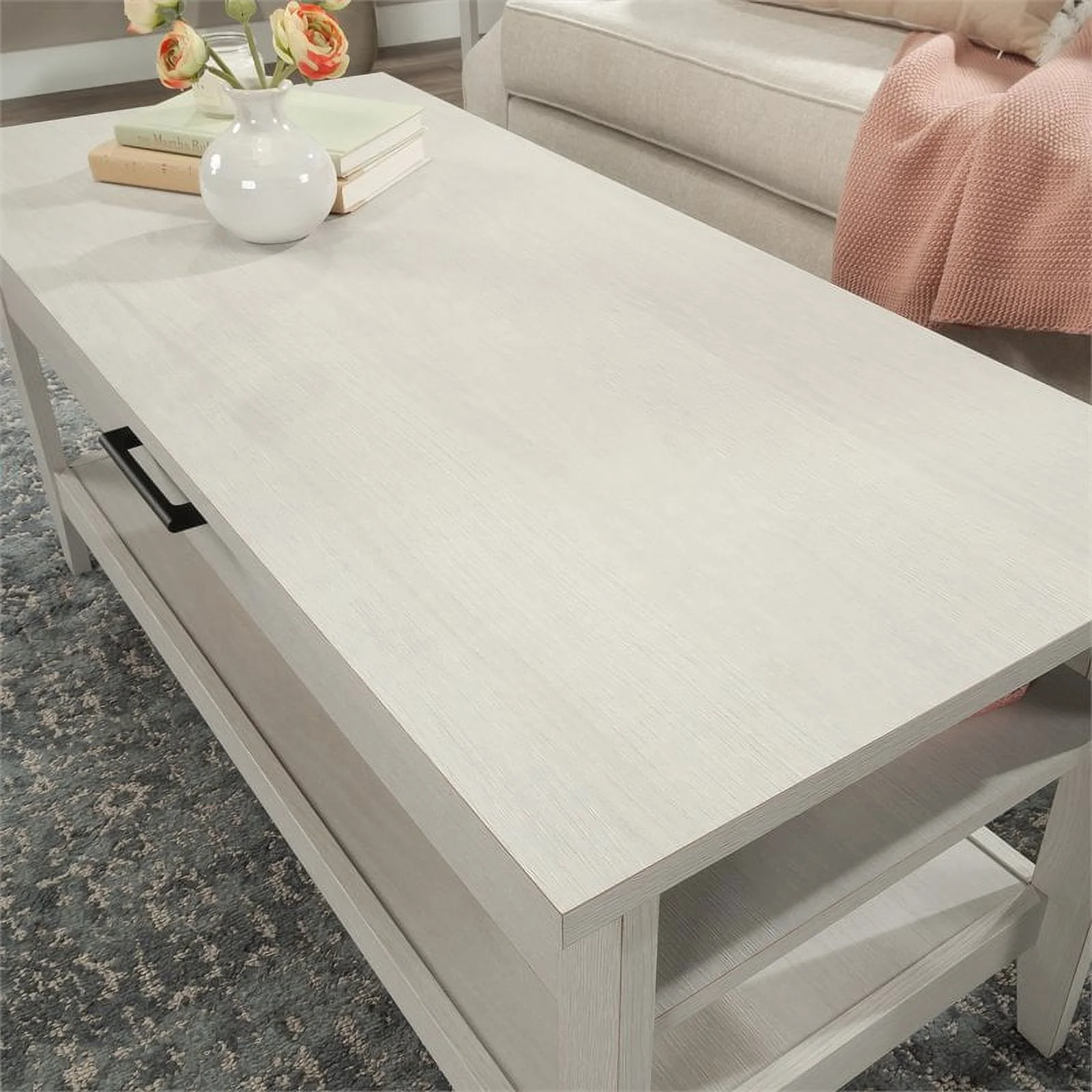 Pemberly Row Engineered Wood Lift-Top Coffee Table in Glacier Oak