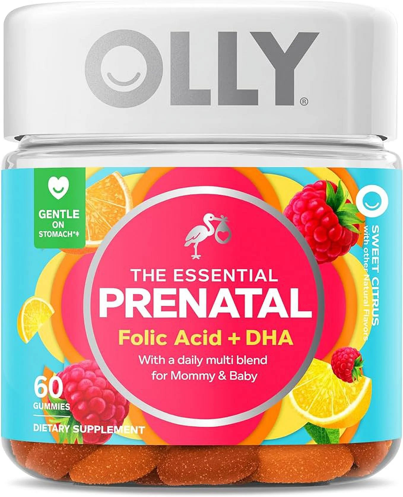 Olly The Essential Prenatal Multivitamin Gummies, Sweet Citrus, 60 Ea, 2 Pack