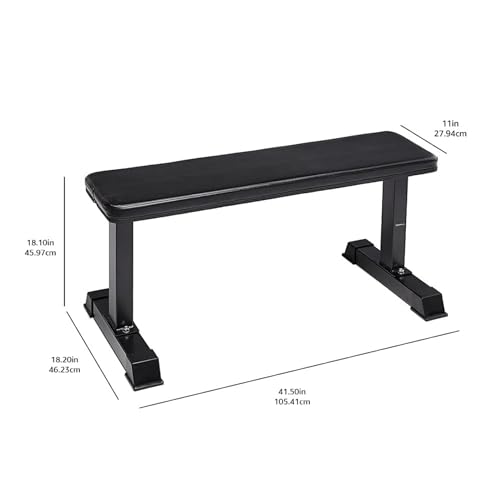 Amazon Basics Flat Weight Bench, Black
