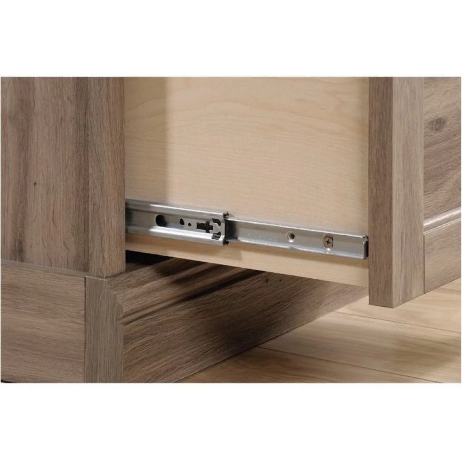 Bowery Hill Traditional Wood Executive Desk with File Drawer in Salt Oak