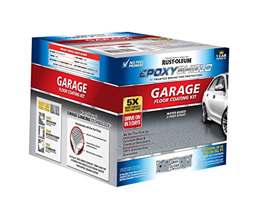 Rust-Oleum 251965 EPOXYSHIELD Garage Floor Coating Kit, 1 Car, Gloss Gray