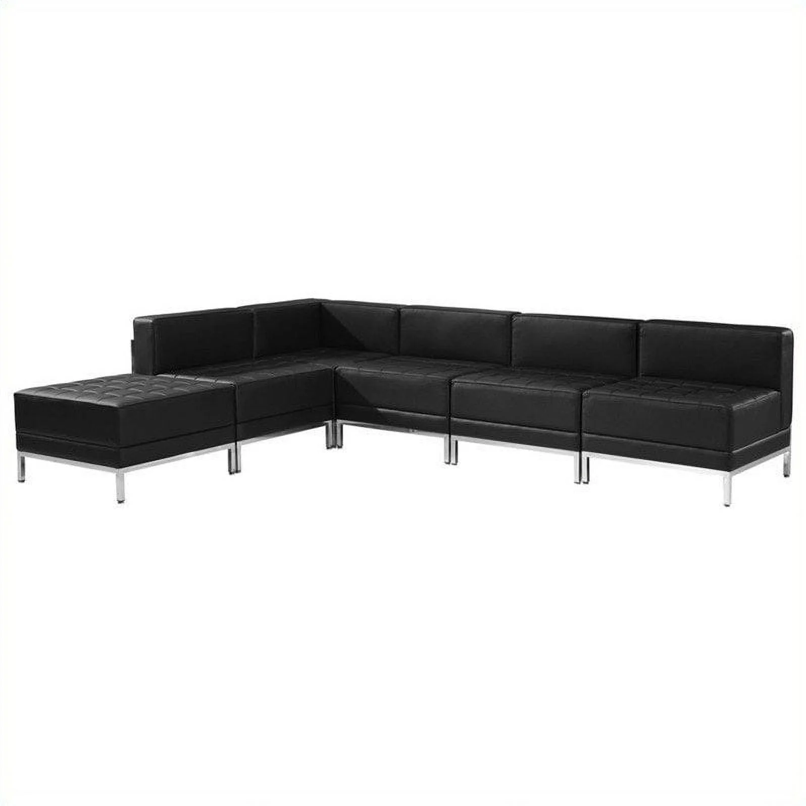 Flash Furniture Hercules Imagination 6-Piece Reception Configuration in Black