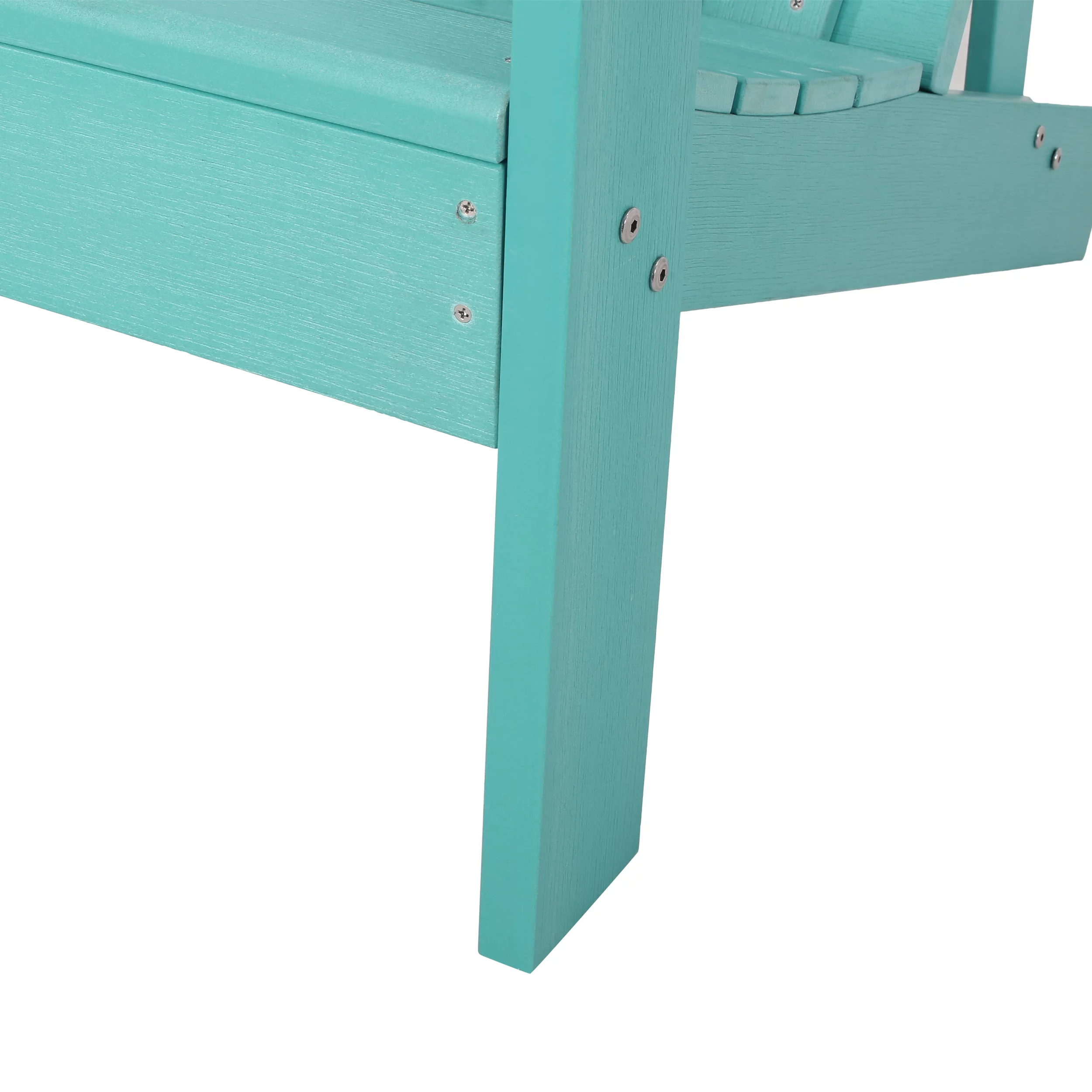 Noble House Culver Faux Wood Slat-Backed Adirondack Chair in Teal (Set of 2)