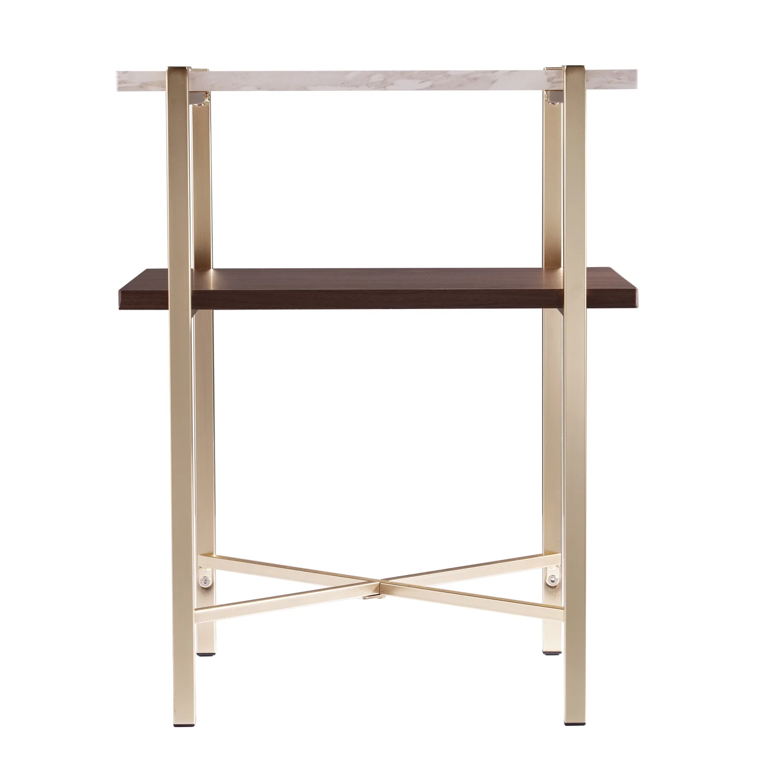 SEI Ardmillan Square Faux Marble End Table w/ Storage