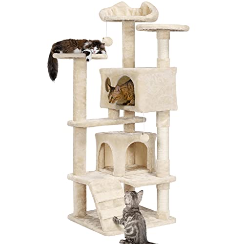 Yaheetech 54in Cat Tree Tower Condo Furniture Scratch Post for Kittens Pet House Play