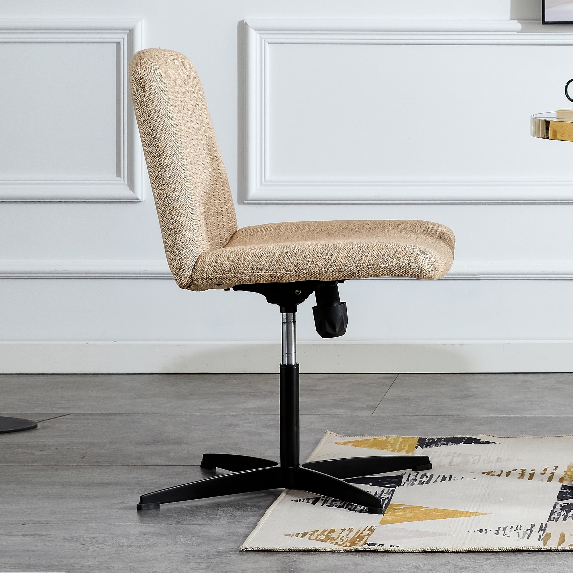 Adjustable Swivel Home Office Computer Chair with Cushion & Black Foot - No Wheels