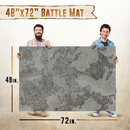 Battle Game Mat - 48x48 - Dungeons Tabletop Dragons Dice Role Playing Map - Wargaming RPG Warfare 40k Flames War - Reusable Miniature Figure Board Games - Warhammer Gaming Vinyl Mat