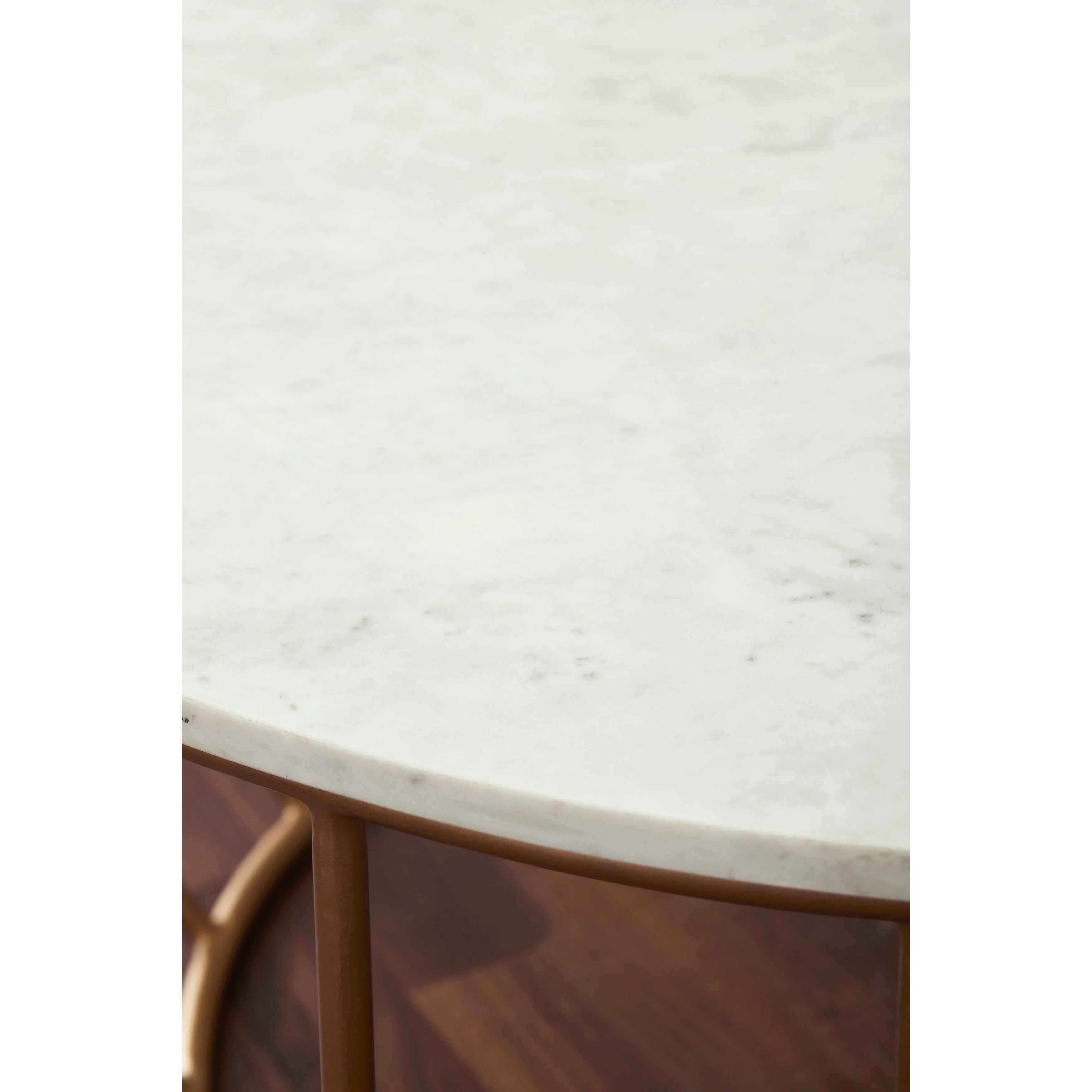 Golden Leaf Modern Coffee Table with Real Marble Top and Gold Base Assembly Required White Marble