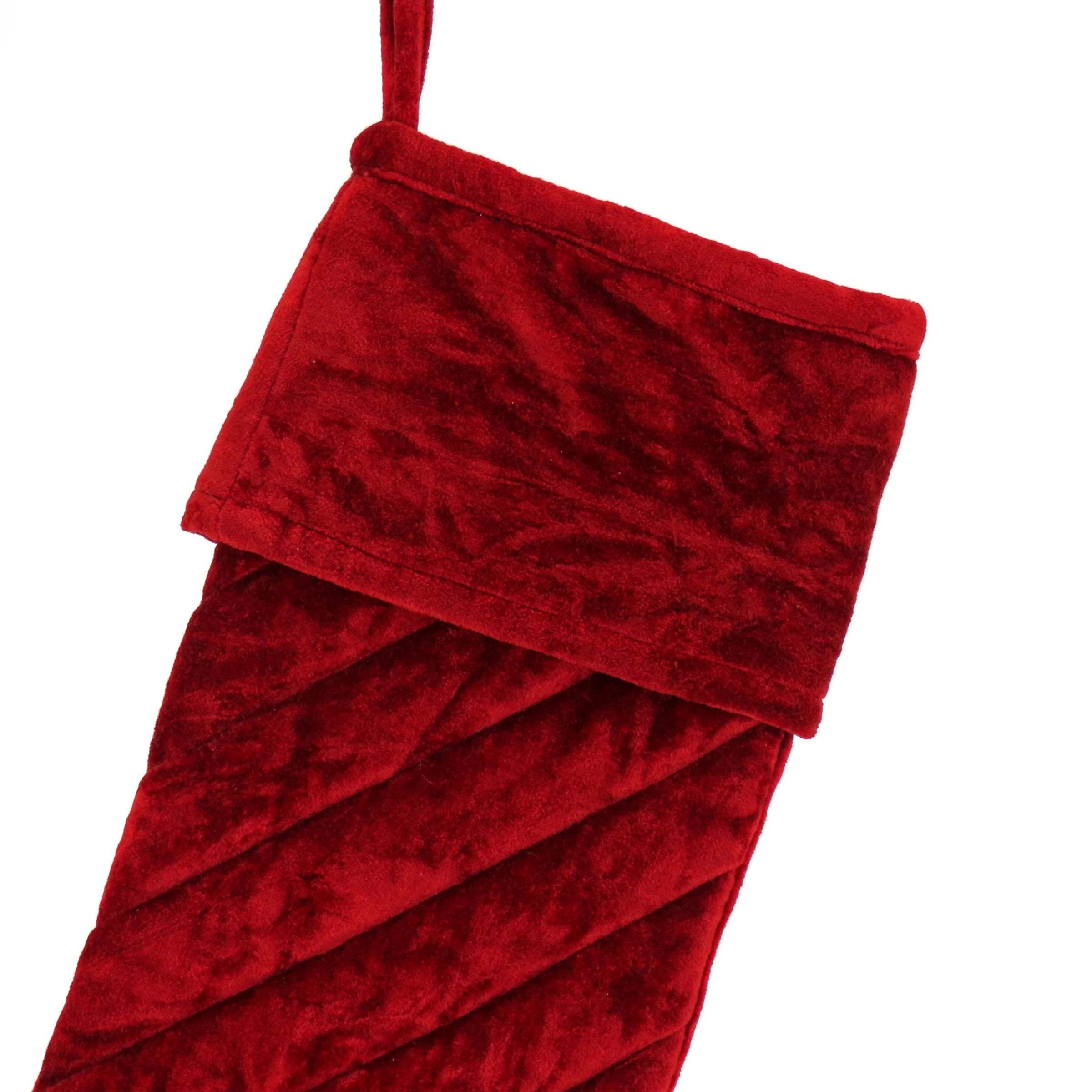 HGTV Home Collection Quilted Christmas Stocking, Red, 10in