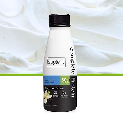 Soylent Complete Protein Shake, Chocolate, 30g Protein, Vegan, Dairy Free and 0g Sugar, Ready to Drink Protein Drinks, 11oz (12 Pack)