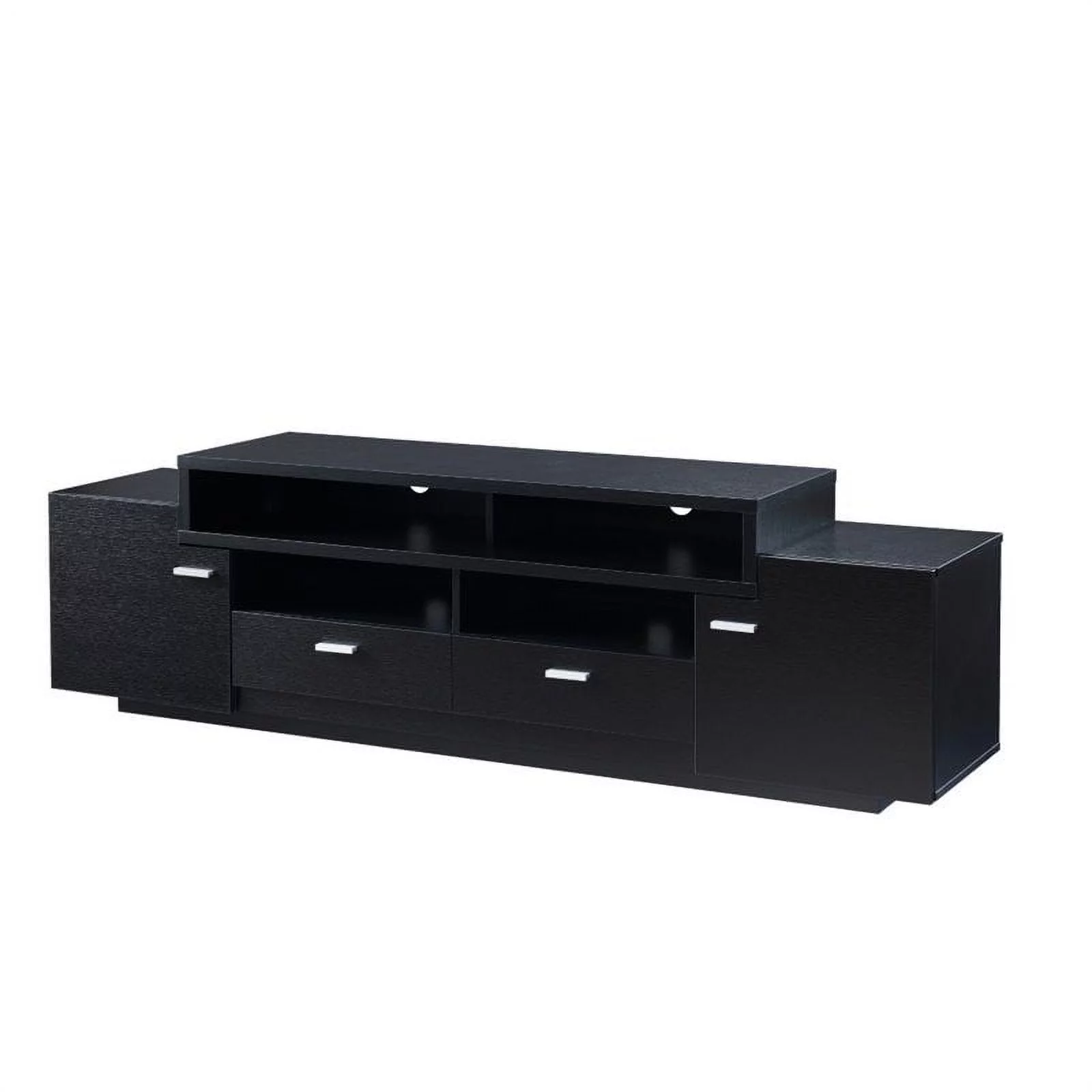 Furniture of America Braswell Wood Multi-Storage 72-Inch TV Stand in Black