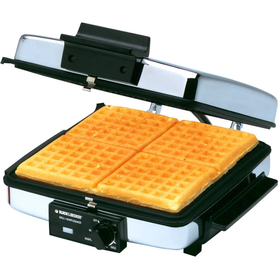 BLACK+DECKER 3-in-1 Waffle Maker & Indoor Grill, Griddle, G48TD