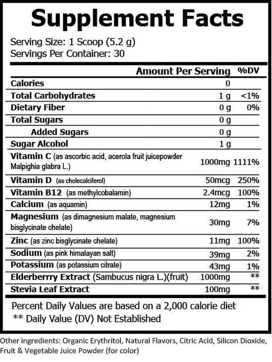 FitNOW Club Elderberry Immune Support Dietary Supplement with Vitamin C, Zinc & Vitamin D