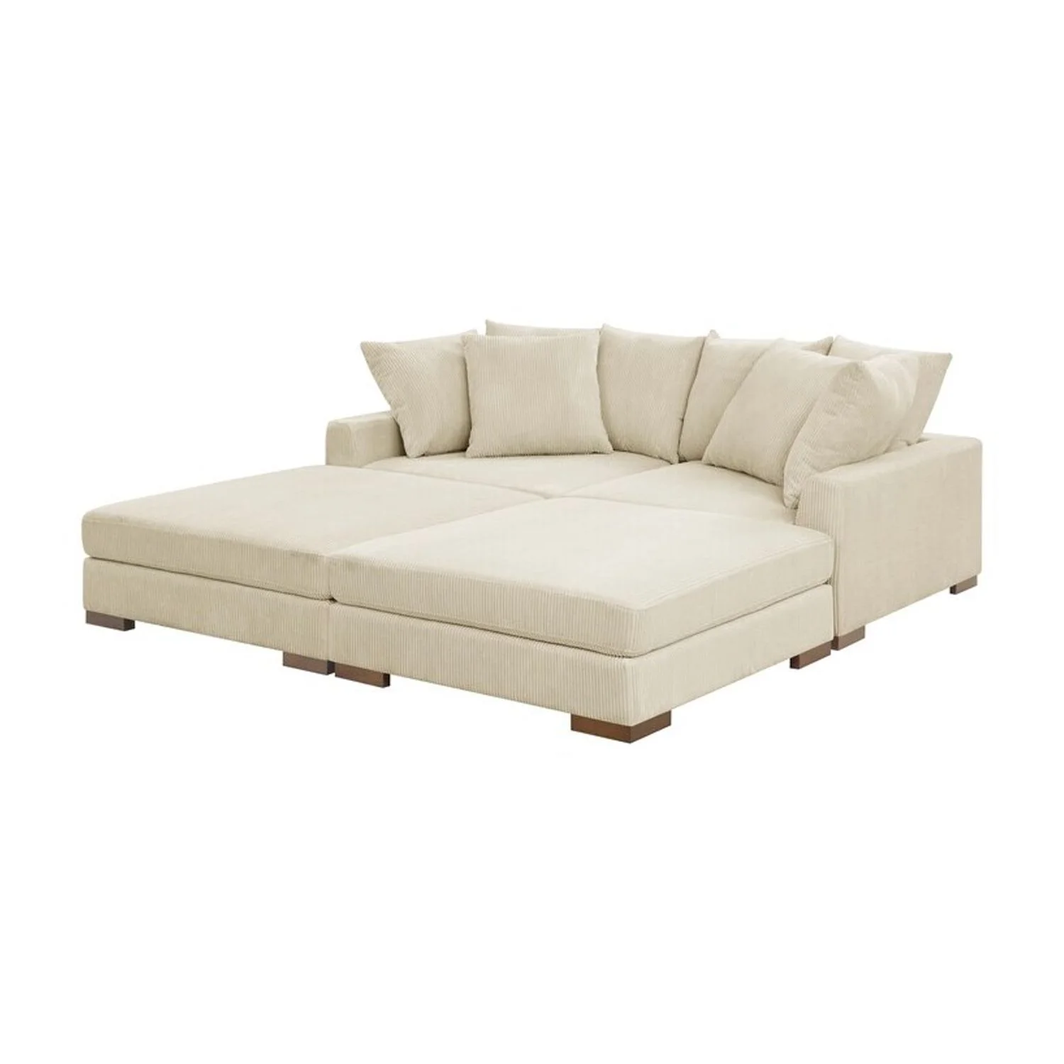 Northwood Furniture 4 - Piece Corduroy Upholstered Sectional