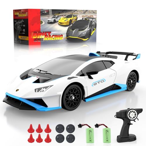 Lamborghini Remote Control Car for Boys 4-7, 1:18 Scale Official Licensed Lamborghini Toy Car, 2.4Ghz RC Drift Car Toys for Adults Boys 8-12 Kids Birthday Gift Ideas, Drift RC Cars (Orange)