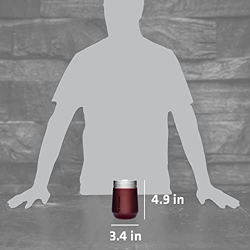 Stanley GO Everyday Wine Tumbler 10 oz | Press Fit Drink Through Lid | Beverage, Coffee, and Cocktail Cup | Insulated Stainless Steel Wine Glass | BPA-Free | Ash