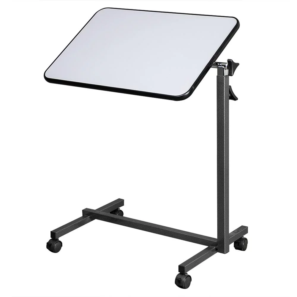 Ktaxon Adjustable Overbed Bedside Table with Wheels Gray