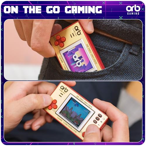 Mini Retro Games Console, 240 in-Built Games, 8-Bit Retro Gaming Handheld Console, 2.5” Full Colour LCD Screen Pocket Console, Immersive Sound Games Console - ThumbsUp!