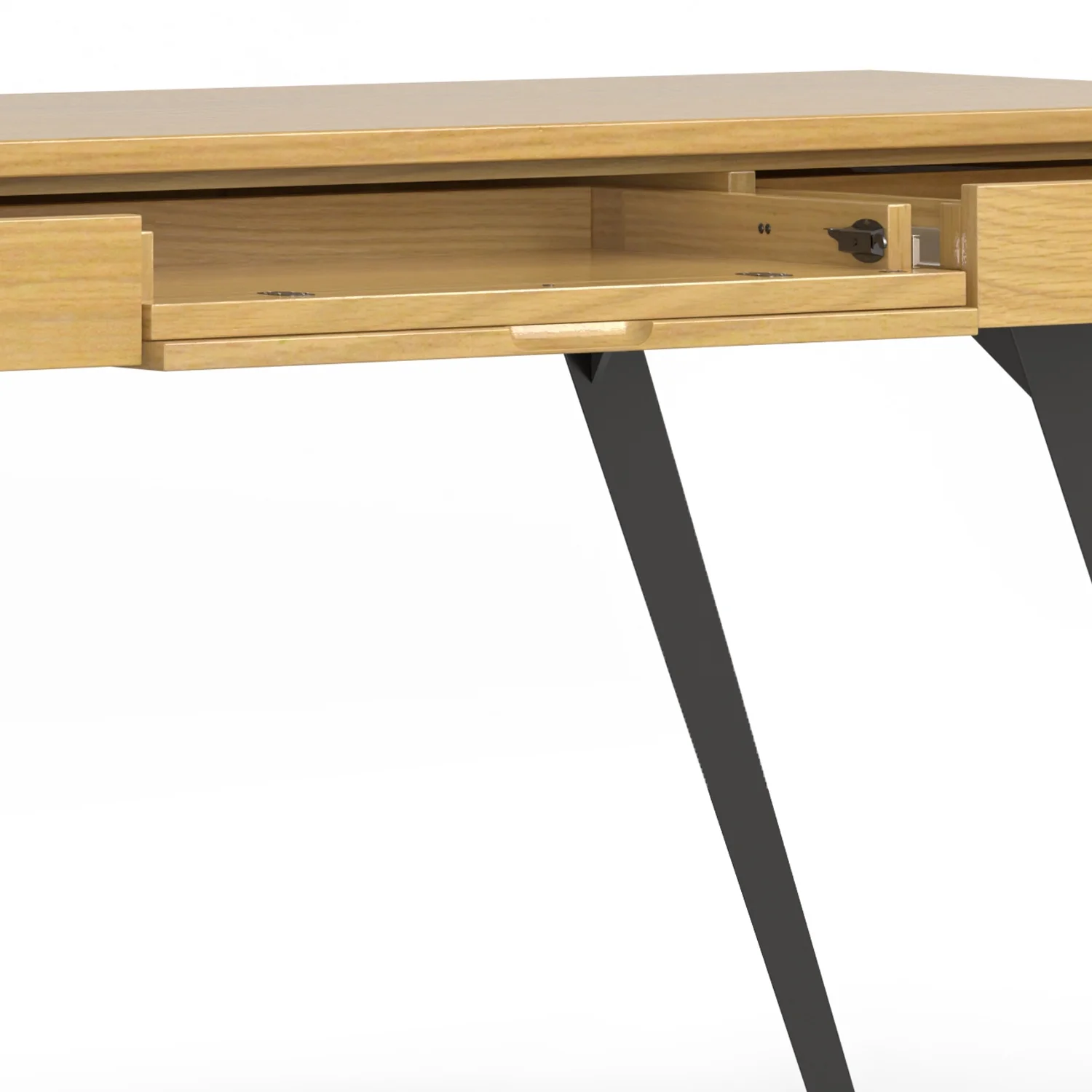 Simpli Home Lowry Modern Industrial 72 inch Wide Large Desk in Oak