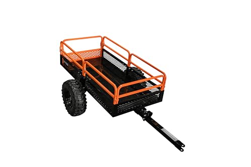Impact IMPLEMENTS® 1500lb Utility Cart Cargo Trailer with Solid Steel Floor for Lawn/Garden Tractors, ATV's, UTV's and More. Original Design with USA Trademark. Pivoting Feature for Precise Unload.