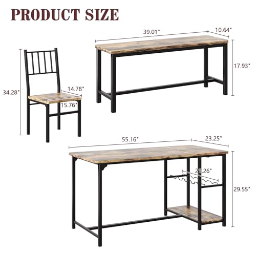 4 EVER WINNER Dining Table Set for 4, 55