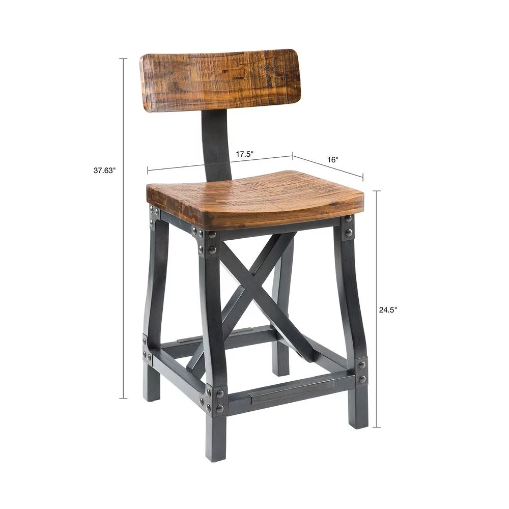 Amber Wood Frame Counter Stool, Belen Kox