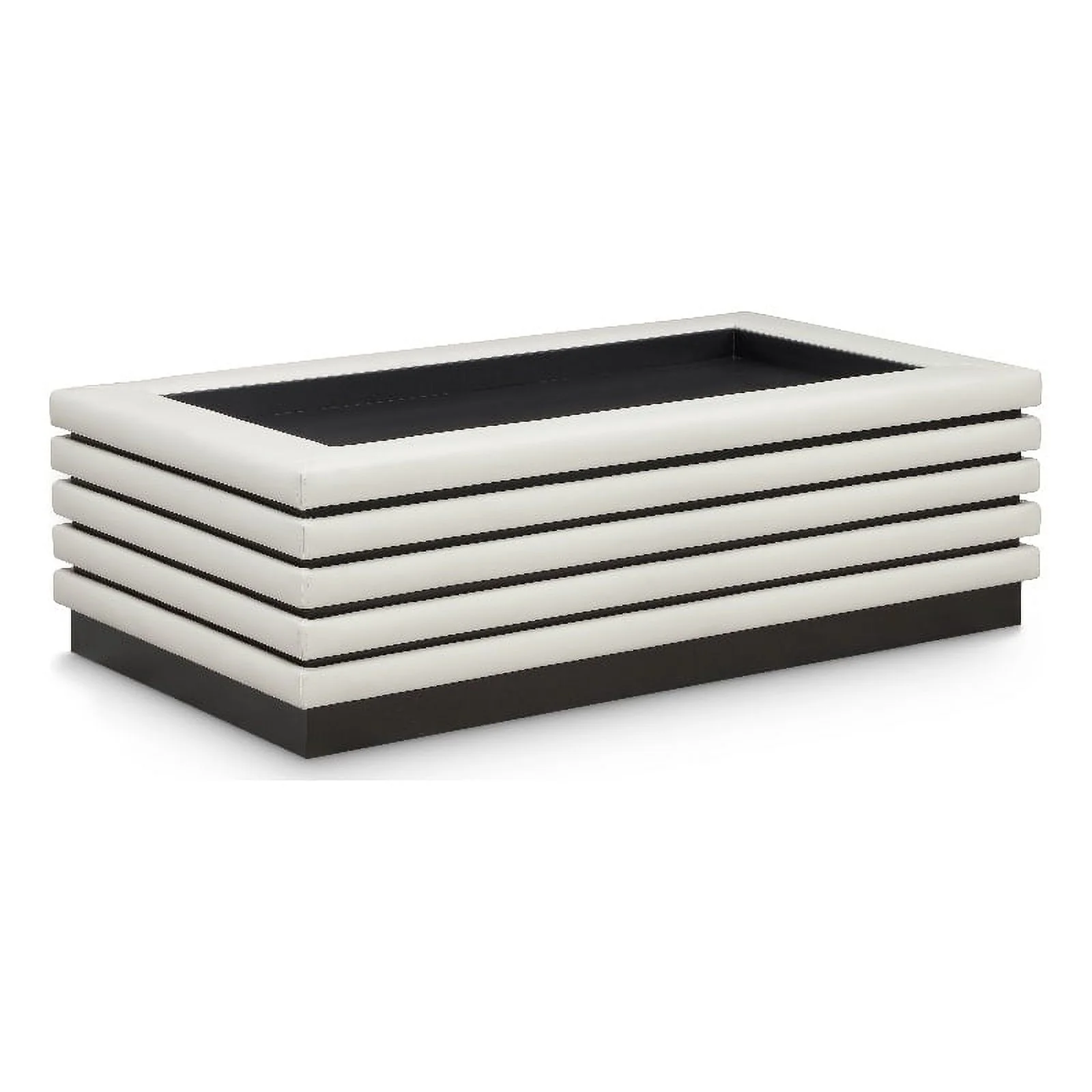 Meridian Furniture Rory Cream Vegan Leather Coffee Table