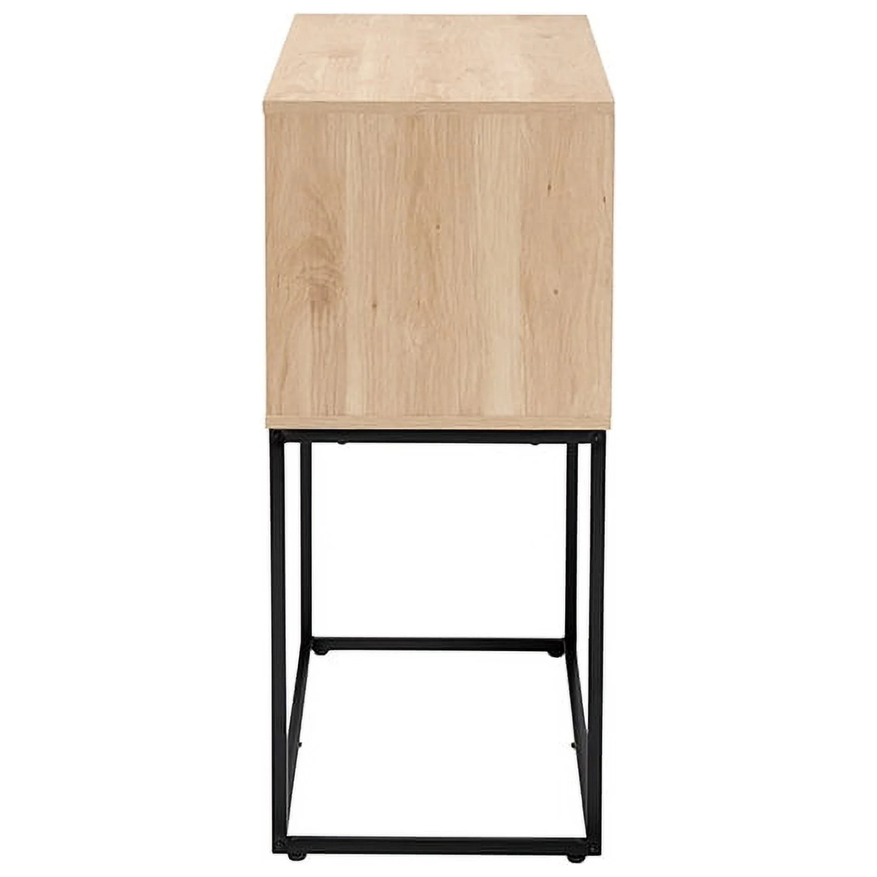 Baxton Studio Amelia Mid-Century Modern Transitional Natural Brown Finished Wood and Natural Rattan Sideboard Buffet