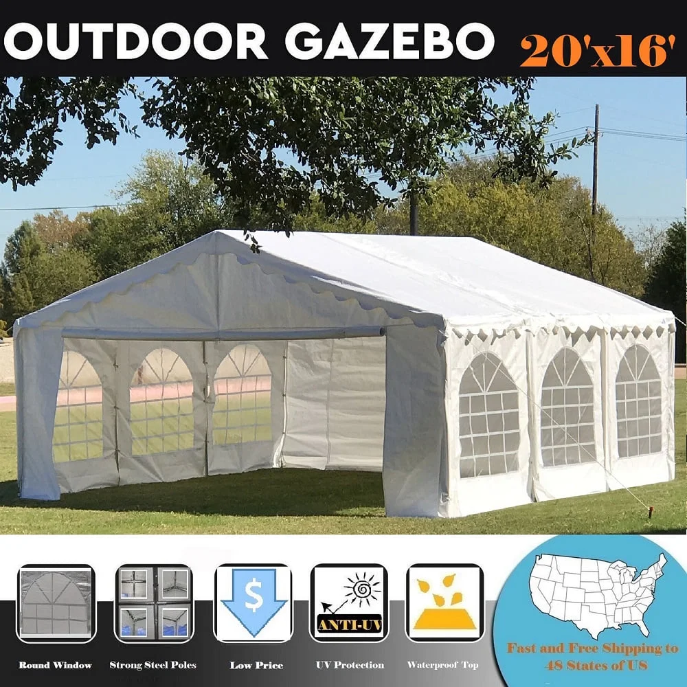 Delta Canopy 20'x16' Budget PE Party Tent Wedding Tent Outdoor Event Canopy Shelter with Waterproof Top