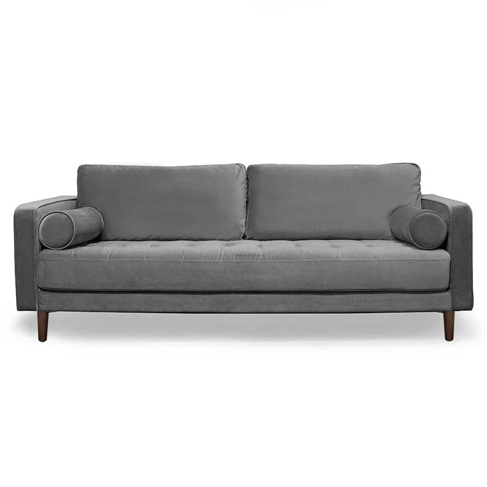 Urban Home Roma Sofa in Gray Velvet