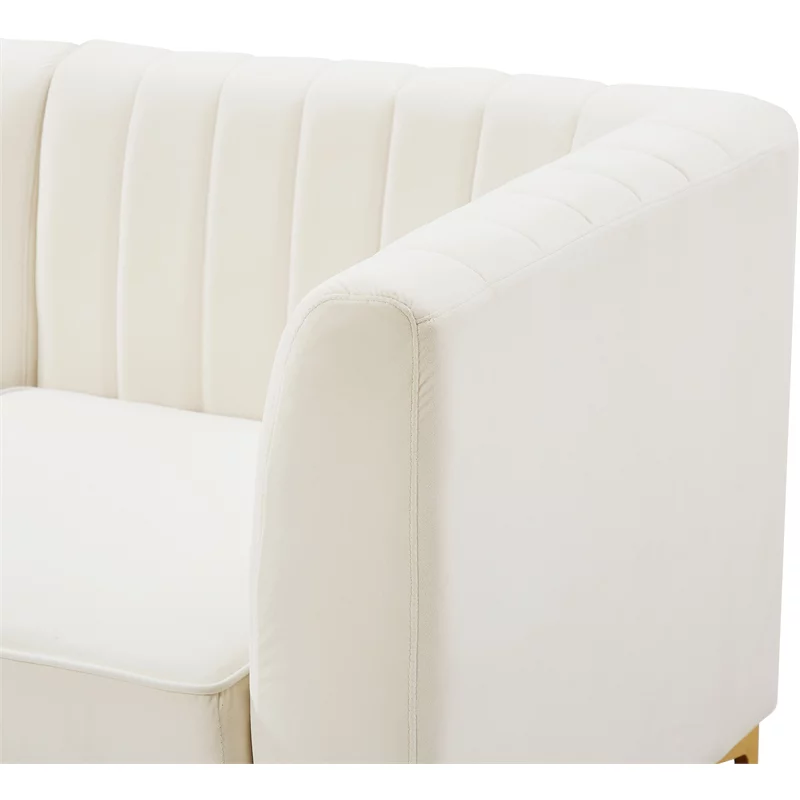 Meridian Furniture Alina Cream Velvet Modular Sofa