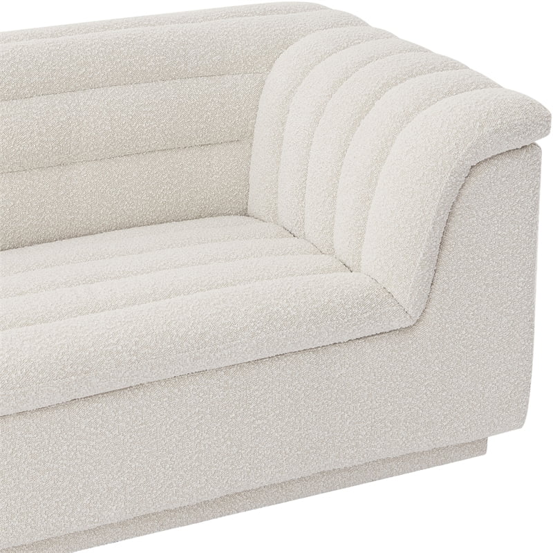 Meridian Furniture Cascade Cream Boucle Fabric Loveseat