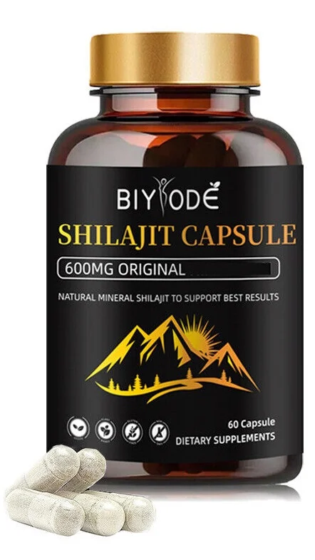 Pure Shilajit 600mg Naturally Fulvic Acid Dietary Supplement 60 Capsules